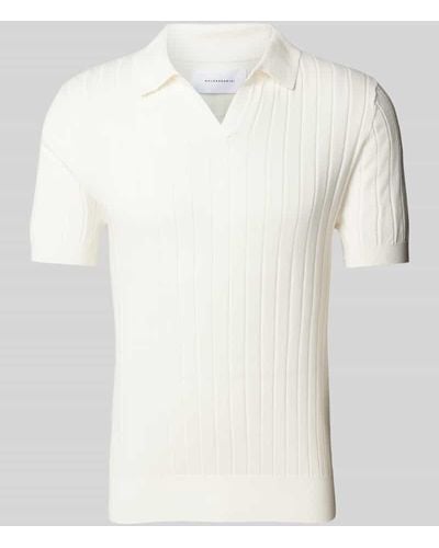 Baldessarini Poloshirt mit Strukturmuster - Weiß