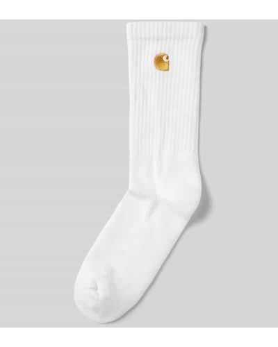 Carhartt Socken mit Label-Stitching Modell 'Chase' - Weiß