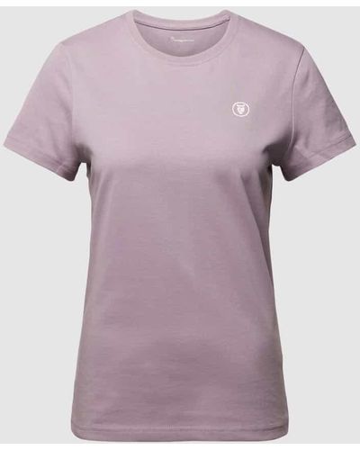 Knowledge Cotton T-Shirt mit Logo-Print - Pink