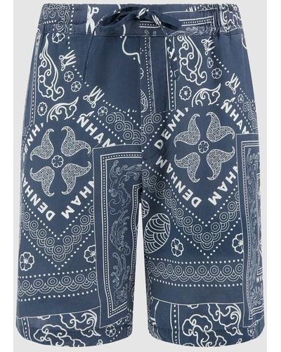 Denham Shorts aus Lyocell - Blau
