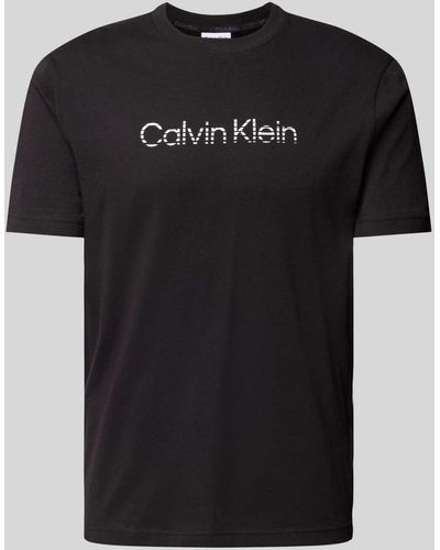 Calvin Klein T-Shirt mit Label-Print - Schwarz