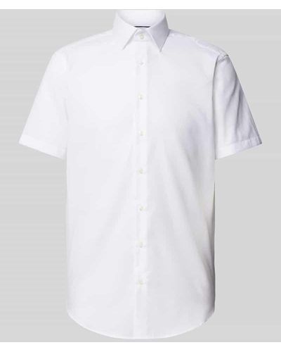 Christian Berg Men Regular Fit Business-Hemd mit fein strukturiertem Muster - Weiß