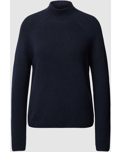 Marc O' Polo Gebreide Pullover Met Opstaande Kraag - Blauw