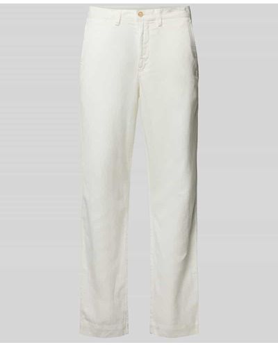 Polo Ralph Lauren Straight Fit Hose aus Leinen-Baumwoll-Mix - Weiß