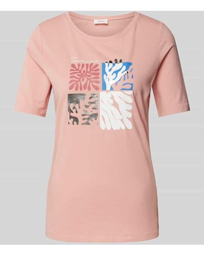 S.oliver T-Shirt mit Rundhalsausschnitt Modell 'Wechsel' - Pink