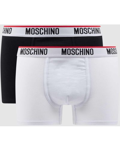 Moschino Trunks mit Stretch-Anteil im 2er-Pack - Weiß