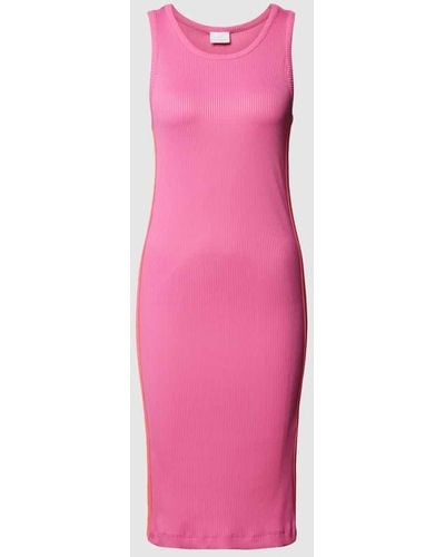 Sportalm Knielanges Kleid in Ripp-Optik - Pink