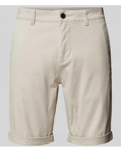 Tom Tailor Slim Fit Chino-Shorts in unifarbenem Design - Natur
