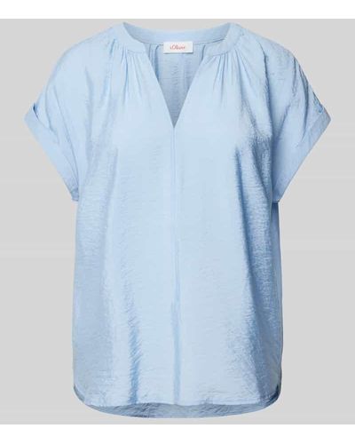 S.oliver Blusenshirt mit Animal-Print - Blau