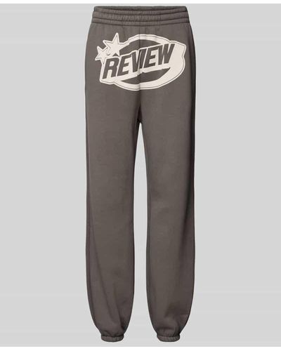 Review Sweatpants mit Label-Print - Grau