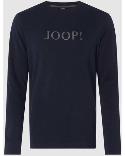 Joop! Shirt Met Lange Mouwen En Logo - Blauw