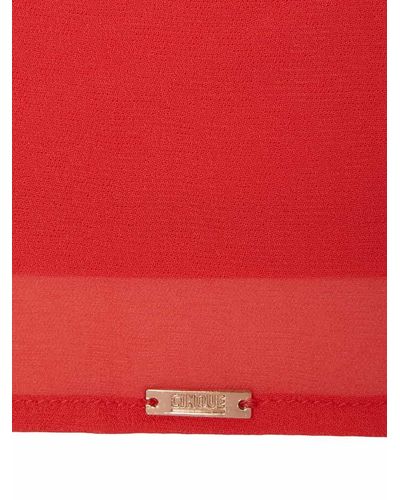 Cinque Blusenshirt aus Chiffon mit Kellerfalte - Rot