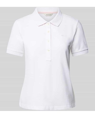 GANT Regular Fit Poloshirt im unifarbenen Design - Weiß
