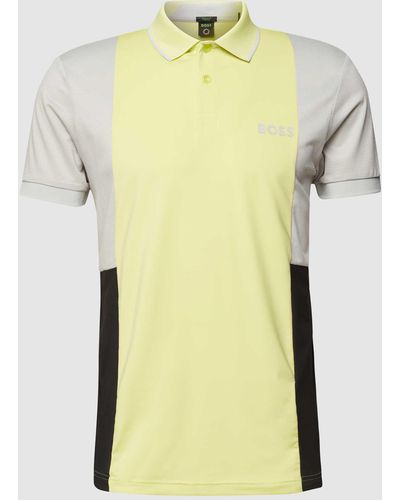 BOSS Poloshirt im Colour-Blocking-Design Modell 'Paddytech' - Gelb