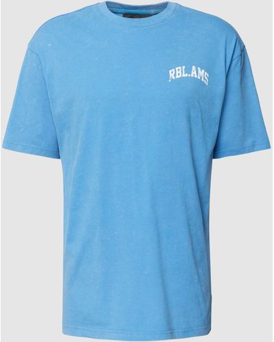 Colourful Rebel Oversized T-Shirt mit Logo-Print Modell 'AMS Washed' - Blau