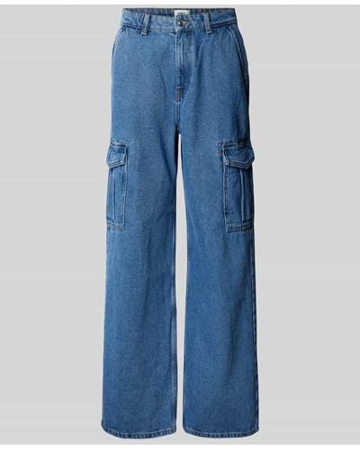 ONLY Wide Fit Jeans im Cargo-Look Modell 'HOPE' - Blau