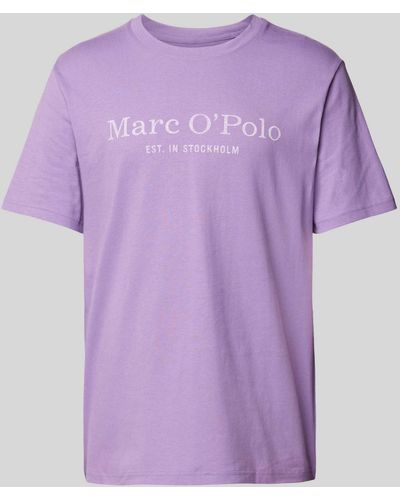 Marc O' Polo T-shirt Met Labelprint - Paars