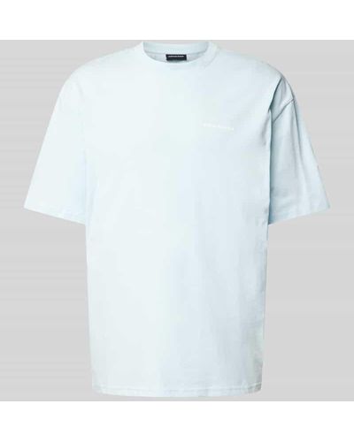 PEGADOR Oversized T-Shirt mit Label-Print Modell 'LOGO' - Blau