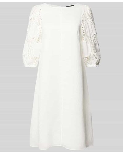 Luisa Cerano Knielanges Kleid in unifarbenem Design - Weiß
