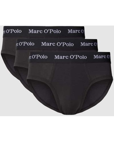 Marc O' Polo Pants mit Label-Bund Modell 'ESSENTIALS' im 3er-Pack - Schwarz