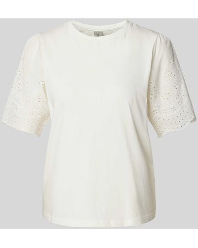 Y.A.S T-shirt Met Broderie Anglaise - Wit