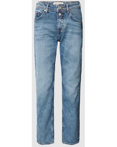 Marc O' Polo Boyfriend Fit Jeans mit Label-Details - Blau