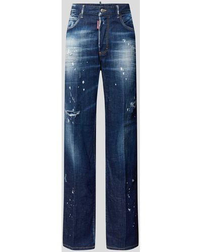 DSquared² Bootcut Jeans im Destroyed-Look - Blau