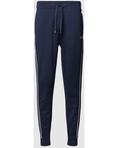 BOSS Sweatpants mit Label-Stitching Modell 'Tracksuit' - Blau