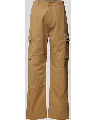 VTMNTS Cargohose mit Label-Patch Modell 'Barcode Workwear' - Natur