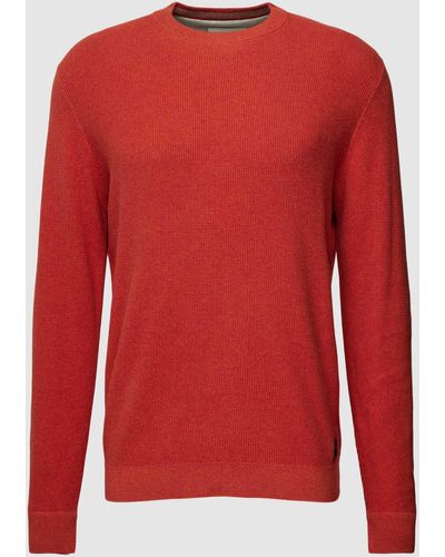 Tom Tailor Gebreide Pullover Met Structuurmotief - Rood