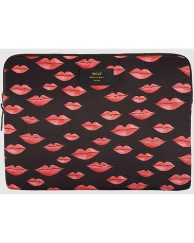 Wouf Laptoptasche mit Allover-Muster Modell 'Beso' - Rot