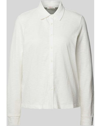 S.oliver Shirt Met Lange Mouwen En Doorknoopsluiting - Wit