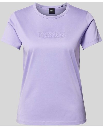 BOSS T-Shirt mit Label-Stitching Modell 'Eventsa' - Lila