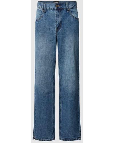 Urban Classics Straight Fit Jeans mit Gesäßtaschen Modell 'Straight Slit Jeans' - Blau