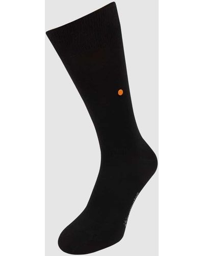 Burlington Socken mit Label-Print Modell 'Lord' - Schwarz