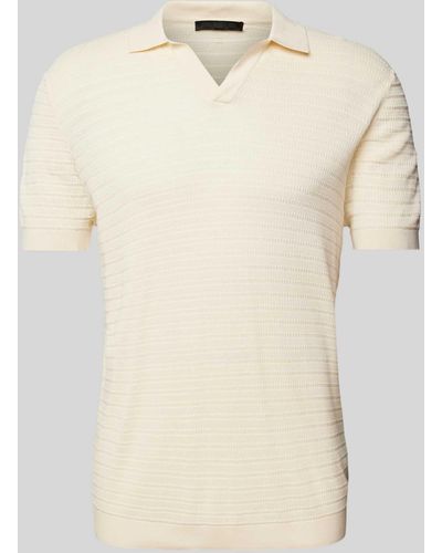 DRYKORN Regular Fit Poloshirt mit V-Ausschnitt Modell 'Braian' - Natur