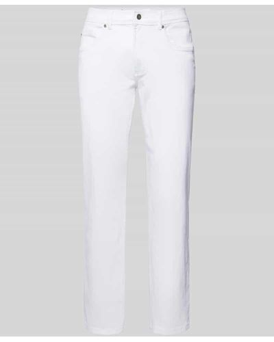 Christian Berg Men Jeans in unifarbenem Design - Weiß
