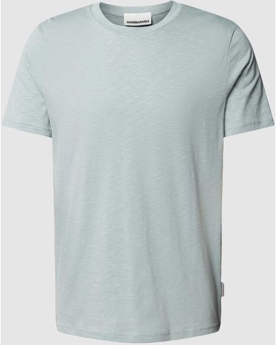 ARMEDANGELS T-Shirt in unifarbenem Design Modell 'JAAMEL STRUCTURE' - Blau