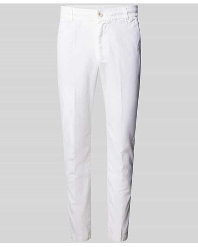 Tom Tailor Relaxed Tapered Fit Leinenhose mit Bügelfalten - Weiß