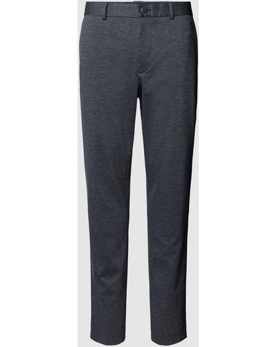 SELECTED Slim Fit Stoffhose mit Strukturmuster Modell 'AITOR' - Blau