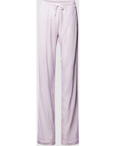S.oliver Pyjama-Hose aus Baumwoll-Viskose-Mix mit Streifenmuster - Pink