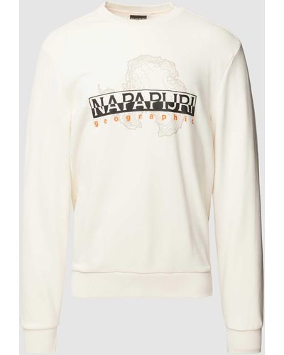 Napapijri Sweatshirt Met Labelprint - Naturel