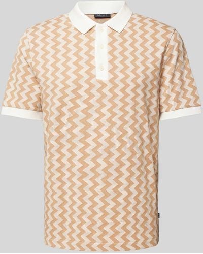 maerz muenchen Regular Fit Poloshirt mit grafischem Muster - Natur