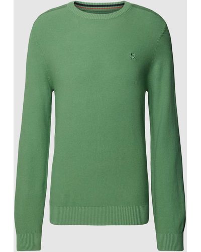 Lerros Gebreide Pullover Met Labelstitching - Groen