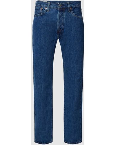 Levi's Jeans mit Label-Patch Modell "501 STONE WASH" - Blau