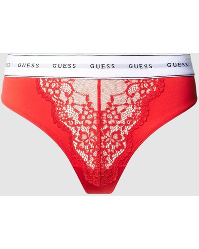 Guess String mit Spitze Modell 'BELLE' - Rot