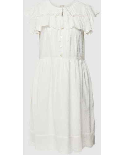 Atelier Rêve Knielanges Kleid mit Bubikragen - Weiß