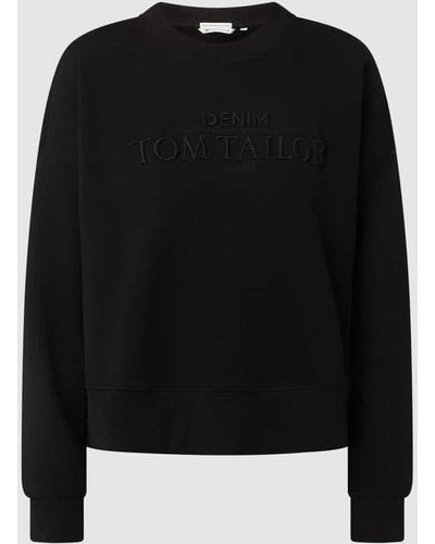 Tom Tailor Sweatshirt mit Logo - Schwarz