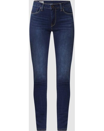 Pepe Jeans Skinny Fit High Waist Jeans mit Stretch-Anteil Modell 'Regent' - Blau