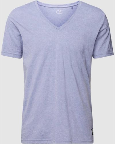 QS T-shirt Met V-hals - Blauw